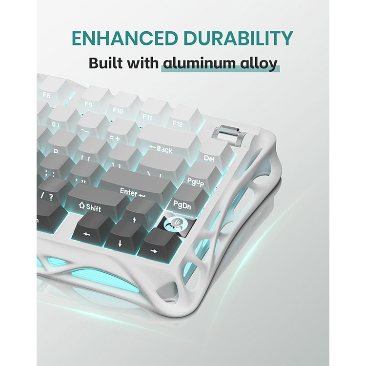 خرید کیبورد GravaStar Mercury K1 - بی‌سیم - سوییچ مکانیکی خطی با قابلیت تعویض سریع - نسخه Gradient White